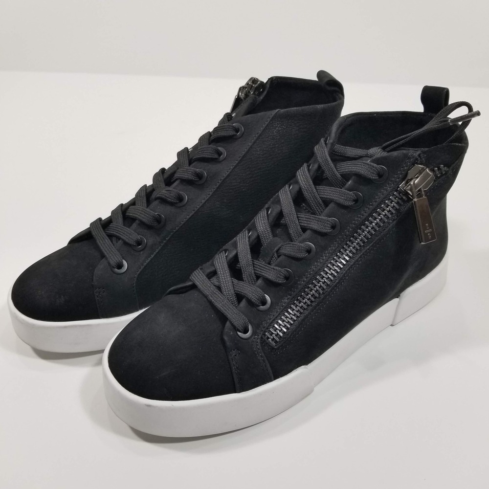 Kenneth Cole Shoes Womens Size 5 Black Tyler Mid Zip Sneakers Casual NEW